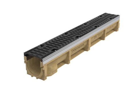 D400 ProDrain Channel x 1m 6mm Slotted Safeheel D/I Grating