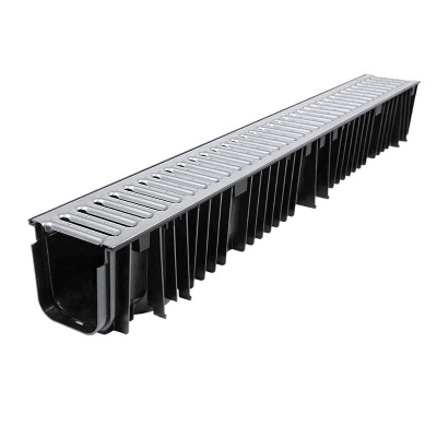 Clark Drain HDPE Channel Drain x 1m Galvanised Grid CD 425/96